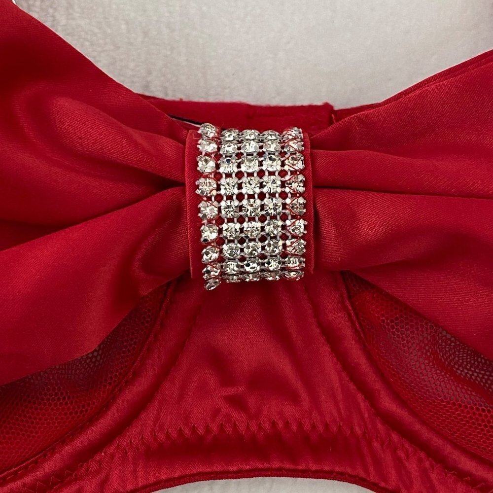 Victoria's Secret Dream Angels Red Satin Bow Bling Sling Push Up Bra - Picture 8 of 12